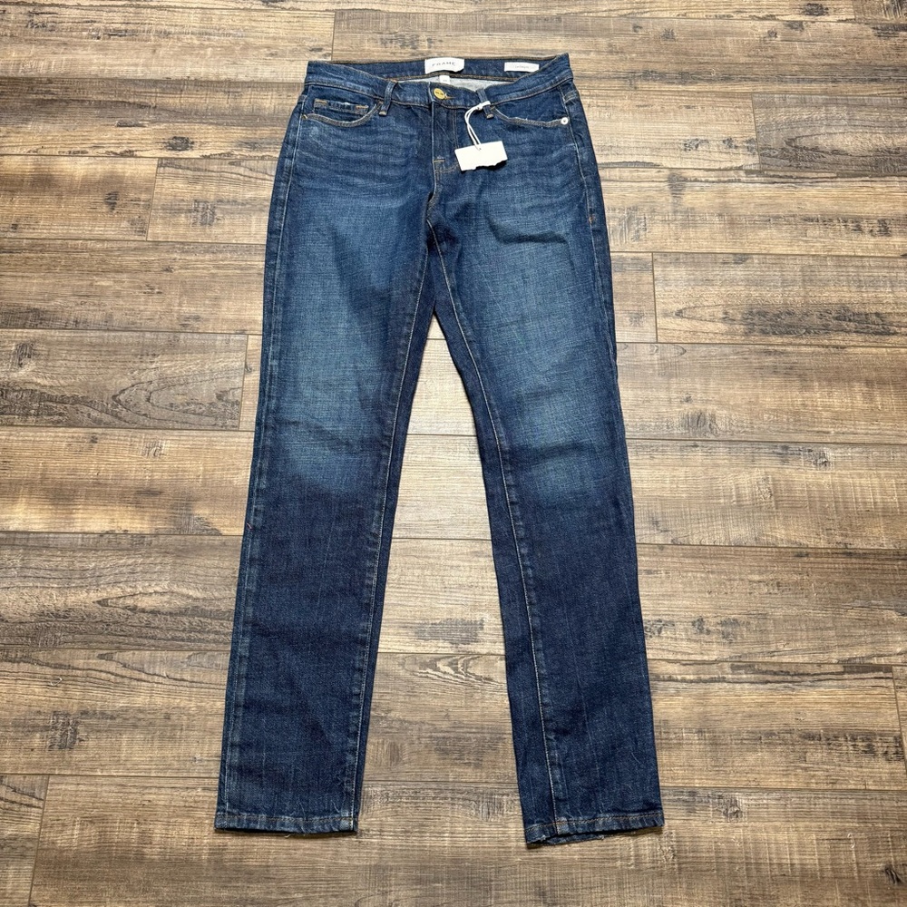 Frame Le Garçon Denim Mid Rise Straight Fit Blue Jeans Women's Size 25